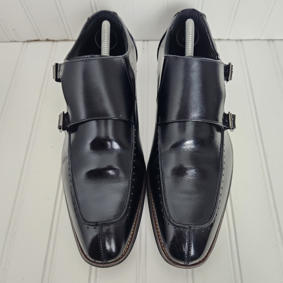 Stacy Adams Baldwin Mens Size 9M Black Double Monk Strap Dress Shoes 25188-001 - Picture 2 of 16
